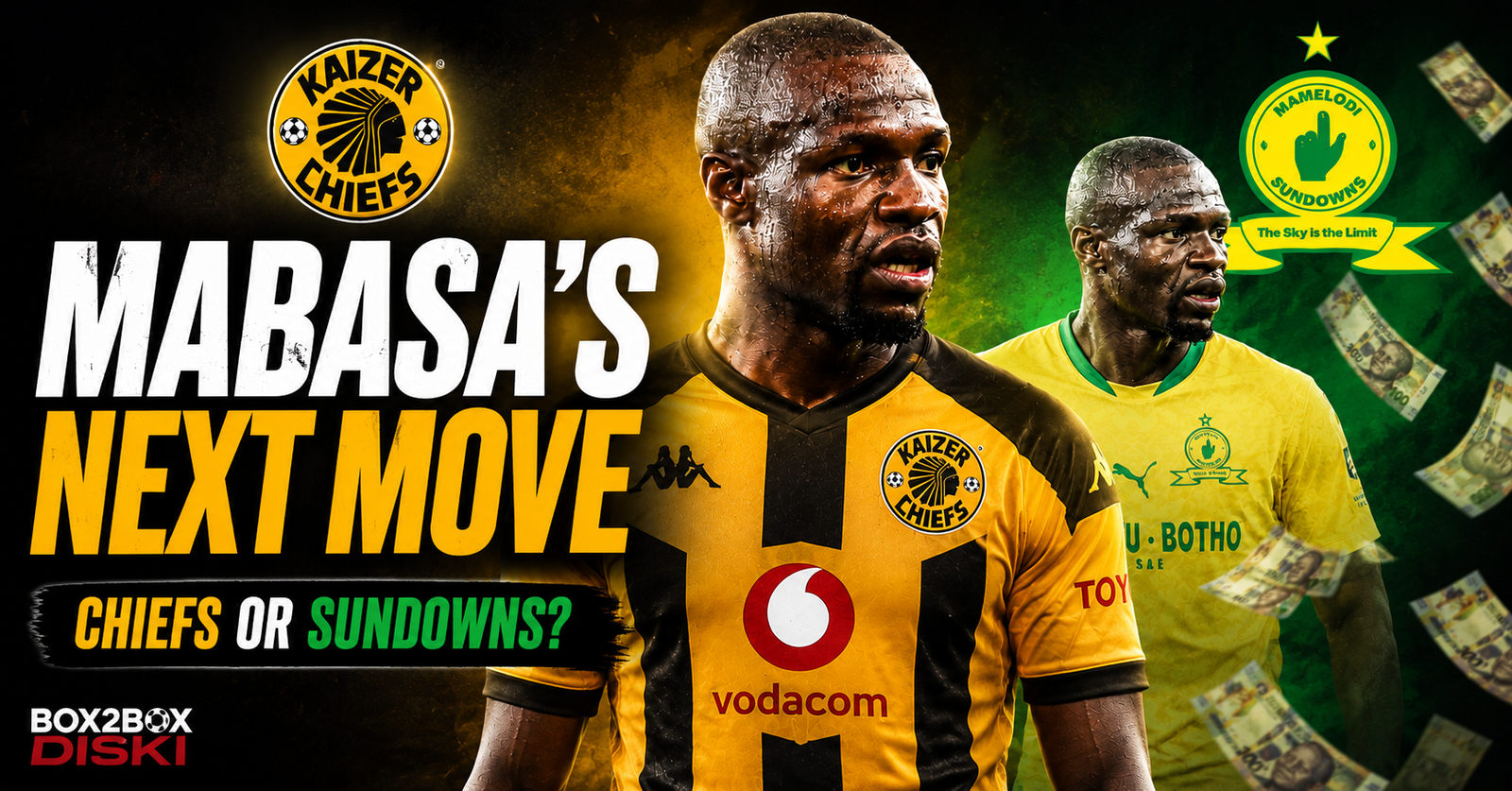 "Tshegofatso Mabasa transfer battle between Kaizer Chiefs and Mamelodi Sundowns"