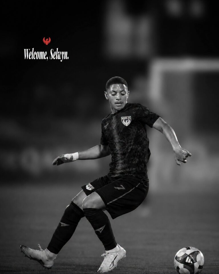 Hope FC new signing Selwyn Stevens after joining the Motsepe Foundation Championship club from Mamelodi Sundowns pathways.